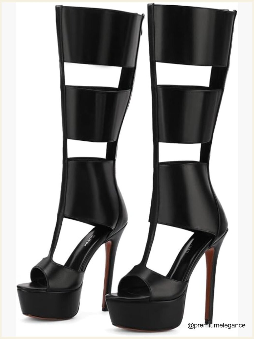 Platform Knee High Gladiator Sandals Open Toe Heeled Booties Summer Party - Picture 1 of 7